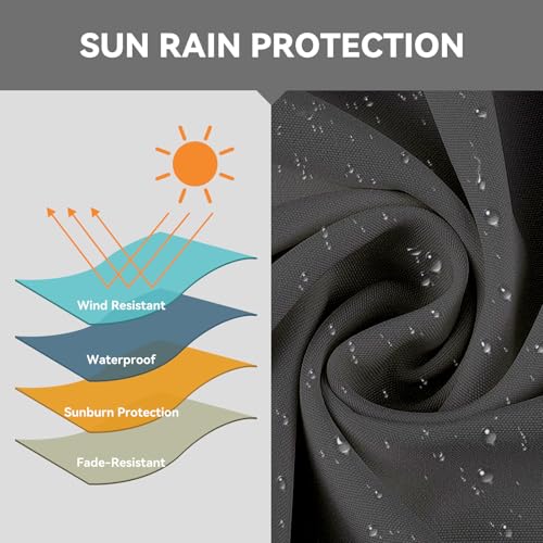 15×15ft Outdoor Patio Umbrella, Double Sided Market Rectangle Umbrella with Crank Handle, Large Sun Shade for Outside Deck, Backyard, Garden - color: Gray