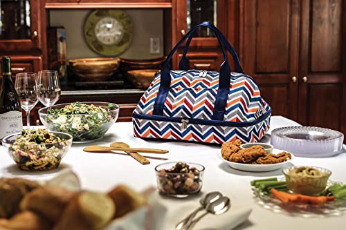 PICNIC TIME Potluck Insulated Casserole Carrier, Thermal Food Carrier, Portable Food Warmer, Insulated Container for up to 300 Degrees with Framed Window and Comfort handles (Vibe Collection) - color: Vibe Collection