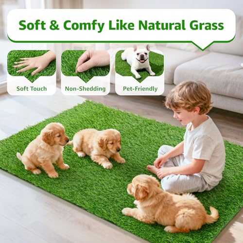 Artificial Turf Grass Outdoor: Grass Pad for Dogs Indoor Potty Training, Replacement Turf Rug for Patio Balcony Lawn Apartment Decoration, Easy to Clean with Drainage Holes(33x21 inch) - size: 33x21 inch