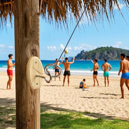 Hook and Ring Toss Game Swing Game DIY Kit -Stainless Steel Ring, Polyester Rope and Hardware - style: short board - blue 1