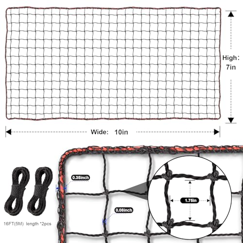 BaseGoal Baseball & Softball Backstop Nets, Heavy Duty Sports Practice Nets, Sports Netting Barrier,DIY Ball Net,Hitting Net for Baseball, Hockey, Soccer, LAX and More - size: 10x7ft