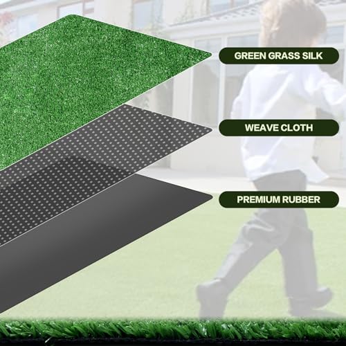 FREADEM Artificial Grass Turf Lawn, 4FTx6FT Indoor Outdoor Garden Patio Landscape Synthetic Grass Mat Party Carpet, Fake Grass with Drainage Holes, Customized Sizes, Soft for Kids and Pets - size: 4' x 6'