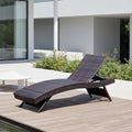 Folding Patio Chaise Lounge (Set of 1 Chair), Foldable Long Reclining Patio Seating Chairs, Outdoor Wicker Lounge Chair, Rattan Chaise Lounge Lawn Sunbathing Chairs Beach Pool Backrest Recliners - color: 1 Foldable Chair