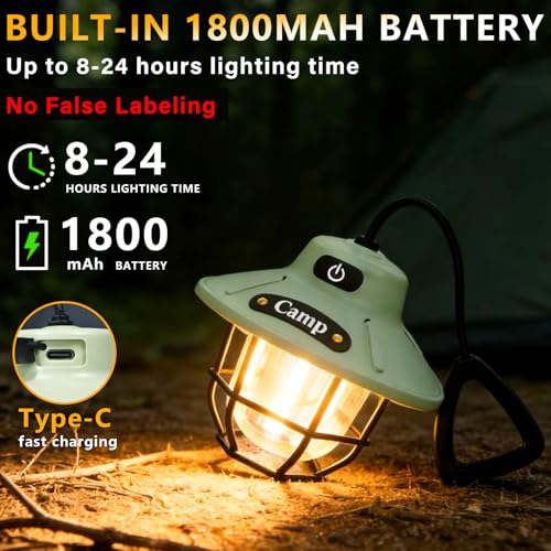 Camping Lantern Rechargeable，1200 Lumens LED Tent Light with 4 Light Modes, USB Portable Outdoor Flashlight for Camping, Hiking, Emergencies, Power Outages, SOS (Light Green) - style: Light Green