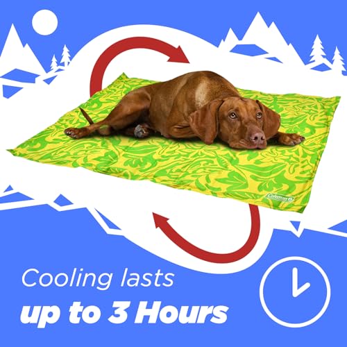 Coleman Medium Green Botanical Pattern Reversible Cooling Mat – 24” x 30” - color: Green