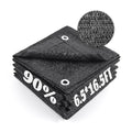 Cool Area 90% Sun Shade Cloth Mesh Tarp with Grommets for Plant Cover 6.5x16.5ft Patio Canopy Garden Pergola Greenhouse Car Barn Kennel Black - color: 90% Shade-Black, size: 6.5FTx16.5FT