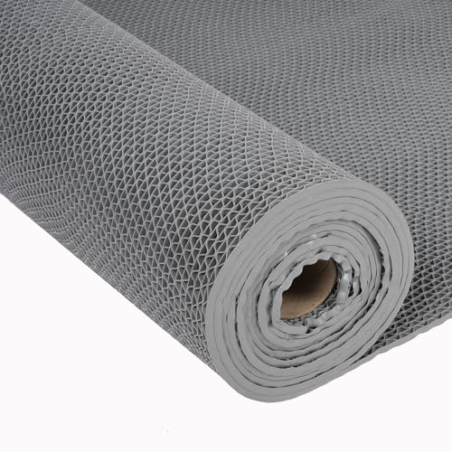 jxgzyy Commercial Drainage Mat PVC Non Slip Wet Area Commercial Floor Mat 3x16.4 Ft 0.22'' Thick Pool Drain Floor Mat Roll for Restaurant Bars Bathroom Patio Outdoor Indoor Rug (Grey) - color: Grey, size: 196.8"L x 36"W x 0.2"Th
