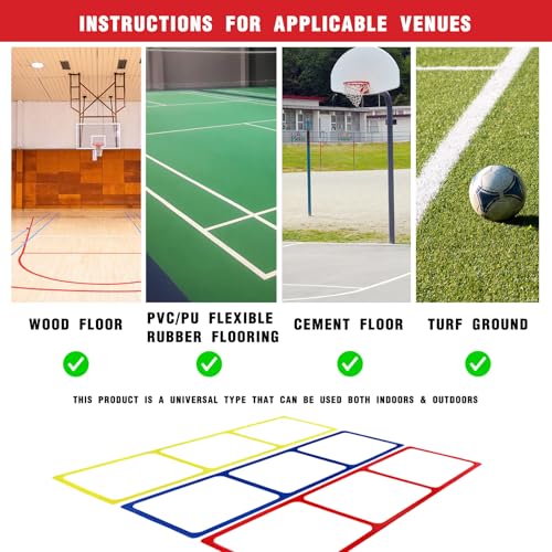 One-Piece Silicone Agile Ladder 1 PC Suitable for Sports & Fitness Step Training Soccer Footwork Practice Street Dance Step Training Auxiliary Kit for Various Indoor and Outdoor Floor Areas - color: Blue