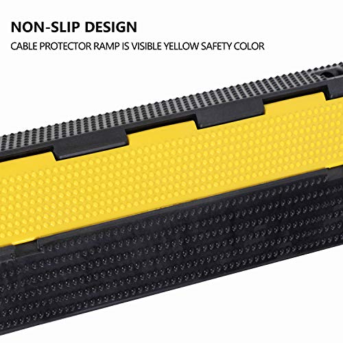 1 Pack Rubber Cable Ramp Hose Cable Protector Ramp 1 Channel 22000Lbs Load Capacity Traffic Speed Bump Wires Power Lines Extension Cord Cover for Indoor Outdoor - color: 22000Lbs-1Channel-1Pack