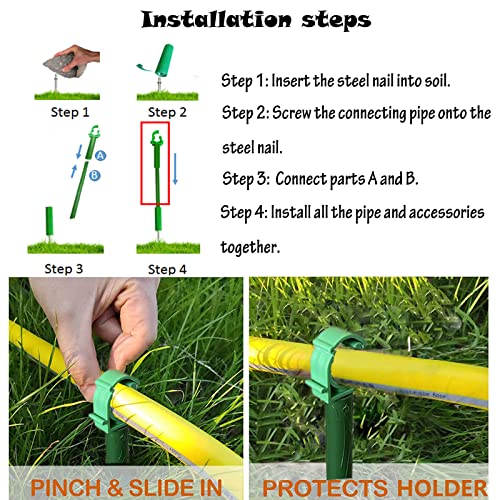 6PC 1'' Hose Guides for Garden Decorative，Water Hose Hoder to Keep Hose Off Grass，Outdoor Post Garden Hose Support Water Sprinkler Hose Stand Butler Gardening Supplies for Garden Lawn Yard (Set D) - style: Set D