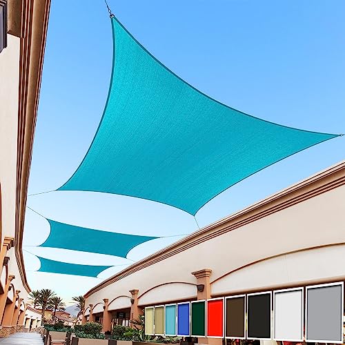 Royal Shade 14' x 18' Turquoise Rectangle Sun Shade Sail Canopy Outdoor Patio Fabric Screen Awning RTAPR1418 - UPF50+ 95% UV Blockage, Heavy Duty, Water & Air Permeable (We Make Custom Size)