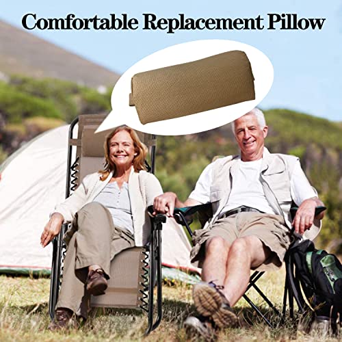 Ostlttyn Zero Gravity Chair Replacement Pillow Headrest with Elastic Band, Universal Soft Removable Padded Cushion Head Pillow for Zero Gravity Lounge Chair, Folding Patio Lawn Recliner Chair, Tan - color: Tan, size: 1 Pack