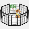 Dog Playpen for Indoor & Outdoor, 24 inch 8 Panels Metal Puppy Playpen for Puppies/Small Dogs, Portable Pet Fence for Yard, Camping, Travelling, Black