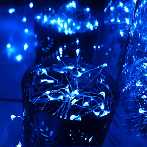 6 Pack Fairy Lights Battery Operated No Remote LED Starry String Lights 30 Micro Starry LEDs on 10ft Copper Wire Light for DIY Wedding Centerpiece Table Decorations (Blue) - color: Blue, size: 10ft