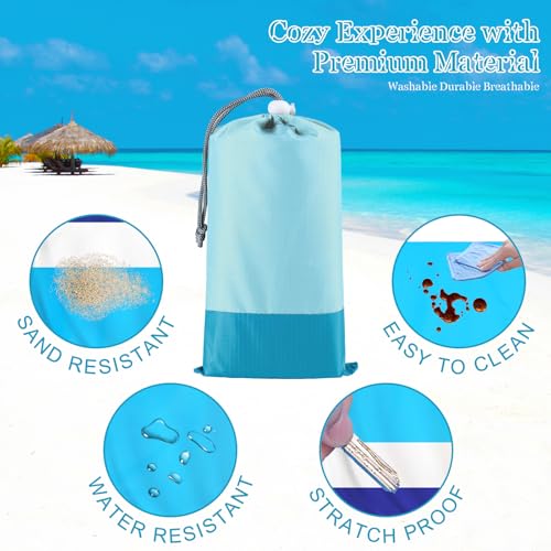 Beach Blanket Waterproof Sandproof 1-7 Adult Oversized 78 '' × 81 '' Lightweight Durable Compact Sand Free Extra Large Beach Mat for Travel Camping Hiking Picnic Blanket - color: Bluewhite, size: 78“x81”