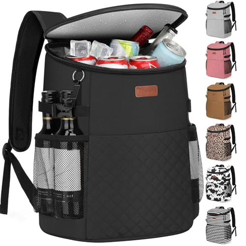Soft Cooler Backpack 30 Cans/45 Cans, Backpack Coolers Insulated Leak Proof Thermal Lunch Backpack for Men Work Small Cooler Bag Beach Travel Picnic Drink Beverage Beer - color: Black, size: 30 Cans