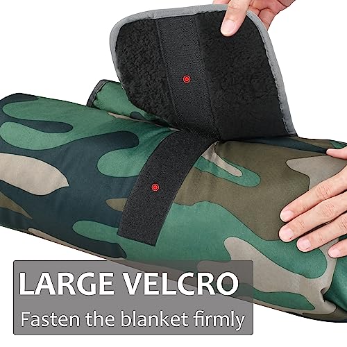 Tirrinia Large Waterproof Outdoor Blanket, Soft Warm Windproof Stadium Blanket with Sherpa Fleece and Foldable for Outdoor Sport, Baseball, Football, Beach, Concerts, Car - color: Camo, size: 51”x 59”