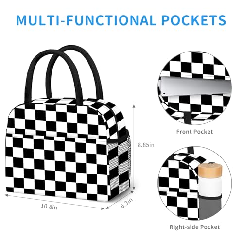 DALINDA Lunch Bag Lunch Box for Women Men Reusable Insulated Lunch Tote Bag,Leakproof Thermal Cooler Sack Food Handbags Case High Capacity for Travel Work Picnic Beach- Square - color: Square, size: Oxford cloth