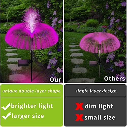 Solar Garden Lights Outdoor Decorative Waterproof, Solar Light for Outside, Yard Lights Solar Flower Decor for Patio Pathway Lawn Party Landscape Grave Decorations, 3 PCS