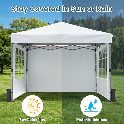 Raynesys Sidewall for 10x10 Canopy Tent, Waterproof Silver-Coated Fabric, UPF 50+ UV Protection, 3 Pack Canopy Wall 114''x72'', No Frame or Top Cover, White - color: White