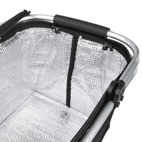 Cooler Insulated Picnic Baskets Foldable Cooler Bag with Handle Collapsible Shopping Basket for Outdoor Camping, Black - color: Black