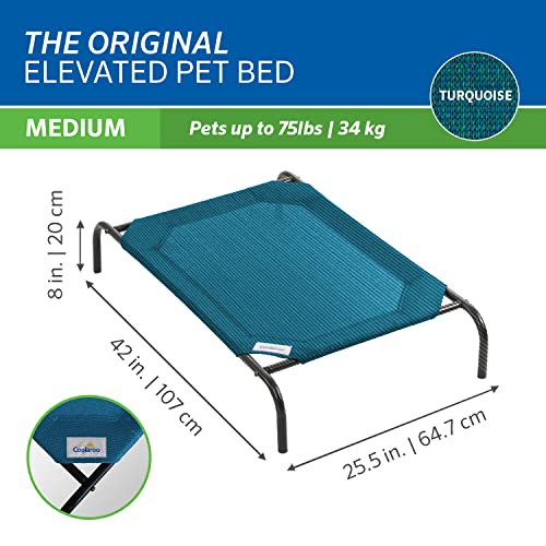 Gale Pacific Coolaroo The Original Cooling Elevated Pet Bed, Medium, Turquoise - color: Turquoise, style: Medium Dog Bed