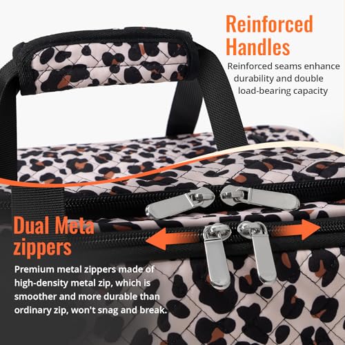 Insulated Casserole Carrier - Portable Casserole Carrier for Hot or Cold Food, Lasagna Holder for Parties,Picnic,Cookouts,Traveling - Fits 9" x 13" Baking Dish (Leopard Print) - color: Leopard