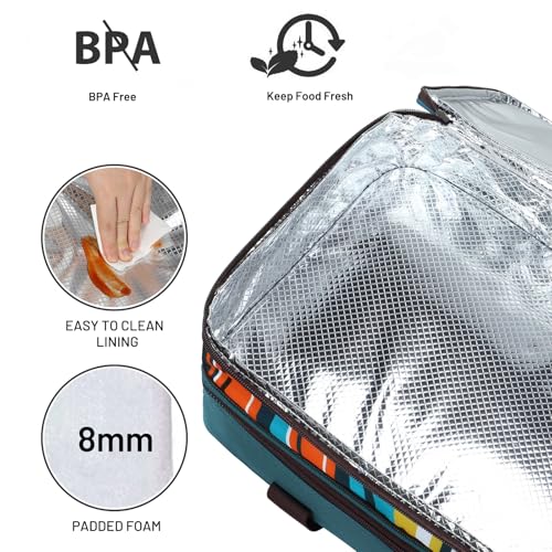MIER Insulated Double Casserole Carrier Bag for Lasagna Lugger, Potluck Parties, Picnic, Beach, Fits 9 x 13 Inches Baking Dish, Casserole Dish, Expandable by Mid Zipper, Peacock Blue - color: Peacock Blue
