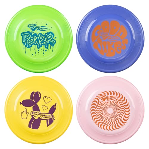 Frisbee Fastback Outdoor Flying Disc for Kids, 9.35 Inch Lightweight Sports Disc, Dog-friendly, for Beach Lawn Backyard Games and Family Fun - 100g - color: Green+Blue+Yellow+Pink
