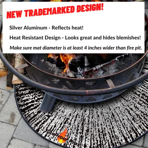 40 Inch Inferno Black Pattern Fire Pit mat. Decorative Heat and Ember Resistant Splatter Pattern Color Design. Fireproof mat for Protecting Wood Deck, Concrete, trex, Vinyl, and Grass. - size: 40 Inch Diameter Black Design Mat