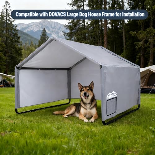 3-in-1 Outdoor Dog Tent Windproof Sun Shade Cover, Large Outdoor Pet House Cover (4'x4'x3.3'), Pet Gazebo Sun Shelter - Cover Only - color: Cover Only Grey