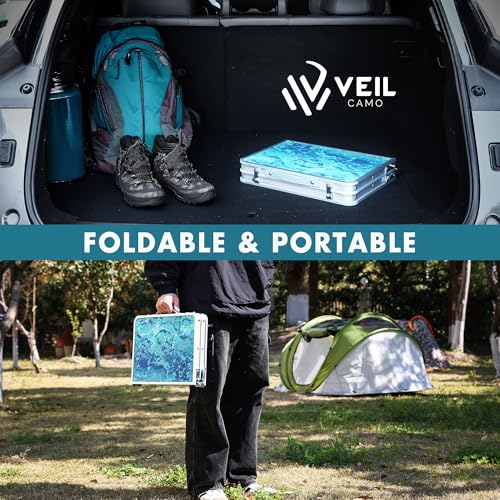 VILLEY Folding Camping Table 2FT, Portable Small Picnic Table with Adjustable Height, Lightweight Aluminum Foldable Table Small Folding Table with Carry Handle for Outdoor Indoor BBQ Hiking Beach - size: 23.6" x 15.8"(2 Height)