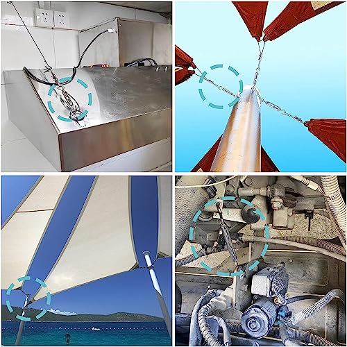Shade Sail Hardware Kit Include Winches & Wire Rope, Anti-Rust Stainless Steel Sun Shade Hardware Kit for Rectangle Square Triangle Shade Sail Installation(71 PCS) - size: 6#-75PCS, style: Classic