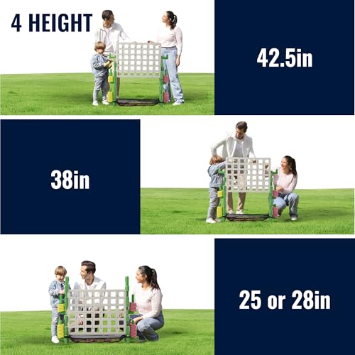 SDADI 'Click' Giant 4-in-a-Row Game Set with Block-Style Assembly, Adjustable Height 4-to-Score Connect Game, Portable Family Yard Game for Indoor & Outdoor Play - color: Ivory Green