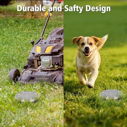 ZAIYW 6 Pack Solar Ground Lights Outdoor Waterproof Garden Lights Solar Powered Disc Landscape Lighting for Pathway Yard Lawn Walkway Deck Decoration (Warm White) - color: 6 Pack-Warm White
