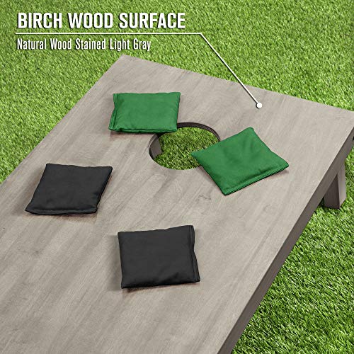 GoSports 4 ft x 2 ft Regulation Size Wooden Cornhole Boards Set - Includes Carrying Case and Bean Bags (Choose Your Colors) Over 100 Color Combinations - color: Black & Dark Green