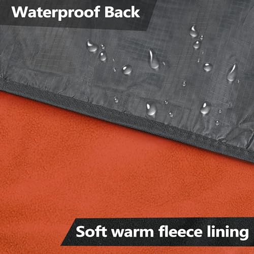 Catalonia Waterproof Stadium Blanket, Windproof Wearable Poncho for Football Sideline & Sports Events for Fans, Portable, Durable Outdoor Blanket for Camping & Tailgating - color: Black / Orange
