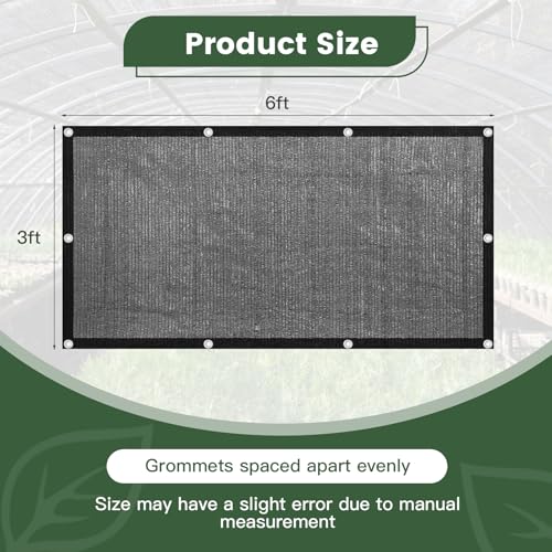 [WindscreenSupplyCo] 55% 3 x 6 FT Shade Cloth Sun Shade Net with Grommets Sunblock Mesh Tarp for Garden Plants Cover Greenhouse and Patio - color: 55%, size: 3 Ft. X 6 Ft.