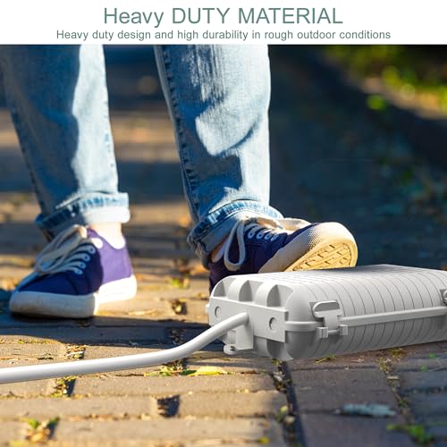 Outdoor Waterproof Electrical Box, 2 Pack Large Extension Cord Cover Protector Plug Connection Cable Safety Box IP54 Water-Resistant for Power Strip, Holiday Light and Decorations, Grey - color: 2 Pack Grey
