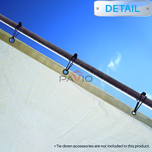 Patio 8' x 16' Sun Shade Cloth with Grommets, Outdoor Shade Sail Pergola Shade Cover Canopy, UV Block Privacy Screen Fabric with Straight Edge for Garden Deck Backyard Porch, Beige