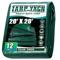 Green Heavy Duty Tarp 20x20 Feet, 12 Mil Thick Waterproof Poly Tarps Cover UV Resistant, Rip & Tear Proof with Metal Grommets Every 20 Inche - color: Green, size: 20x20 Ft