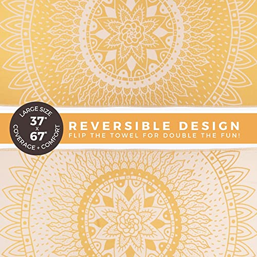 FESHKA Sand Proof Turkish Beach Towel – Oversized, Quick Dry & Lightweight Travel Towel - 100% Organic Cotton Beach Blanket - Perfect for Bath, Pool & Picnic | Sunflower (Yellow) - color: 02 - Yellow
