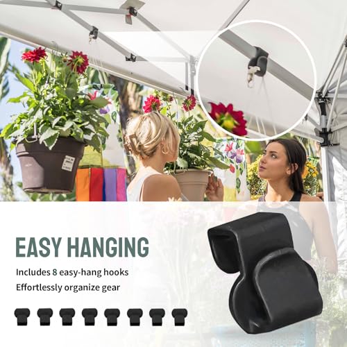 CROWN SHADES 10x10 Pop Up Canopy Tent Instant Commercial 1-Person Setup Patended Centerlock with 400D Fabric, 4 Sidewalls, 4" Wheels, 4 Upgraded Weights, Sto'N Go Bag, White - color: White, size: 10x10 Tall Center