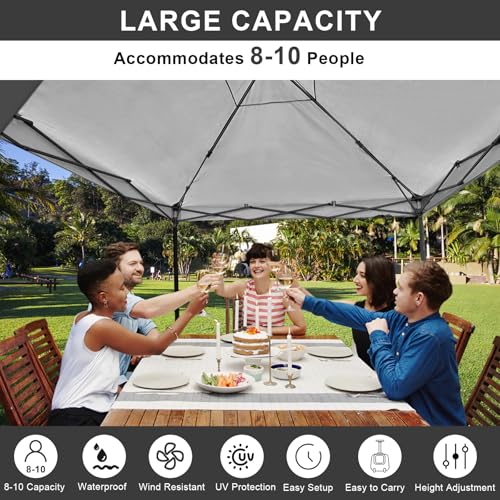 KAMPKEEPER 10x10 Easy Pop Up Canopy Tent with Sidewalls, Instant Outdoor Shade Shelter with Removable 10FT Sun Walls, Quick Setup Waterproof and UV-Resistant for Patio (Black, 10x10FT with 1 sidewall) - color: Black, size: 10x10FT with 1 sidewall
