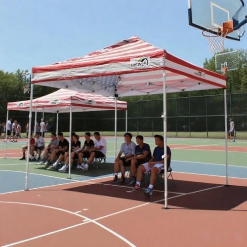 8x8 Pop Up Canopy Tent, Waterproof 210D Oxford, 3 Removable Sidewalls, Vented Roof, Wind-Resistant Steel Frame, UPF 50+, Wheeled Bag, 1-Person Instant Setup, Fits 3-5 People – American Flag - color: American Flag