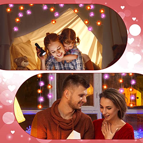 Zhanmai 2 Pcs Valentine Heart String Light Decor 10 ft 20 LEDs Heart Fairy Lights Battery Operated Room Valentines Decor for Indoor Outdoor Home Bedroom Wedding Anniversary Party - style: Valentine