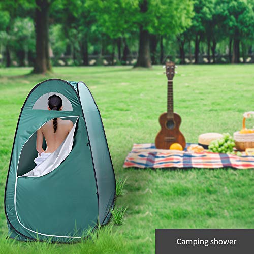 Pop Up Shower Changing Room Privacy Tent, Instant Portable Outdoor Shower Tent, Camp Toilet, Rain Shelter for Camping & Beach Lightweight & Sturdy, Easy Set Up, Foldable,with Carry Bag - style: Green