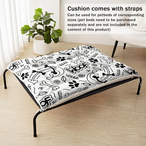 Nttopship Dog Cat Bed Mat Ultra Soft Fluffy Pet Bed Washable Fashion Dog Crate Beds Comfy Comfy Pet Sleeping Pad Suitable for Pet Raised Bed(30"x26",Cut Woof) - color: Cut Woof, size: Medium
