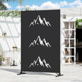 Modern Shade 4x6 FT Metal Privacy Screen with Artistic Modular Designs Decorative Patio Privacy Fence & Garden Divider, Freestanding Outdoor Metal Fence Panel, Weather-Resistant (Summit Horizon) - size: 1 Panel (Summit Horizon)