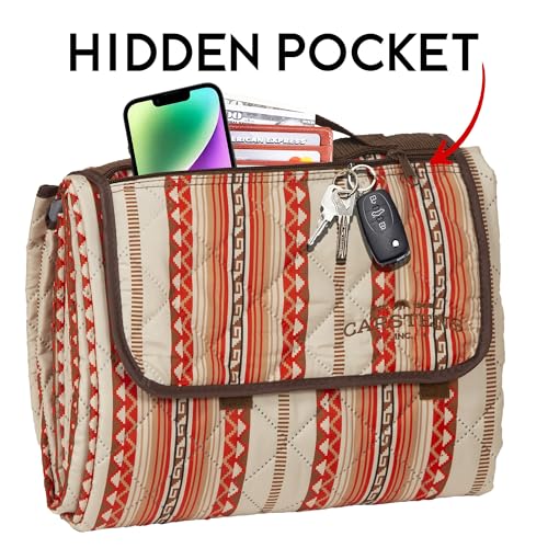 Carstens, Inc. Easy Pack Waterproof Sandproof Picnic Blanket, Lightweight Foldable Outdoor Camping Beach Mat, Large 60"x80", Chinlee Stripe - color: Chinlee Stripe